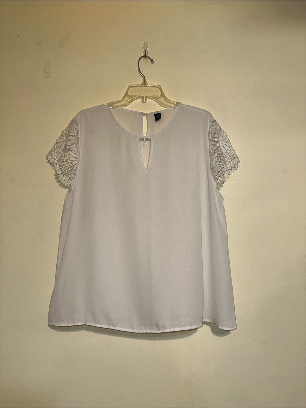 White Crochet Sleeve Blouse